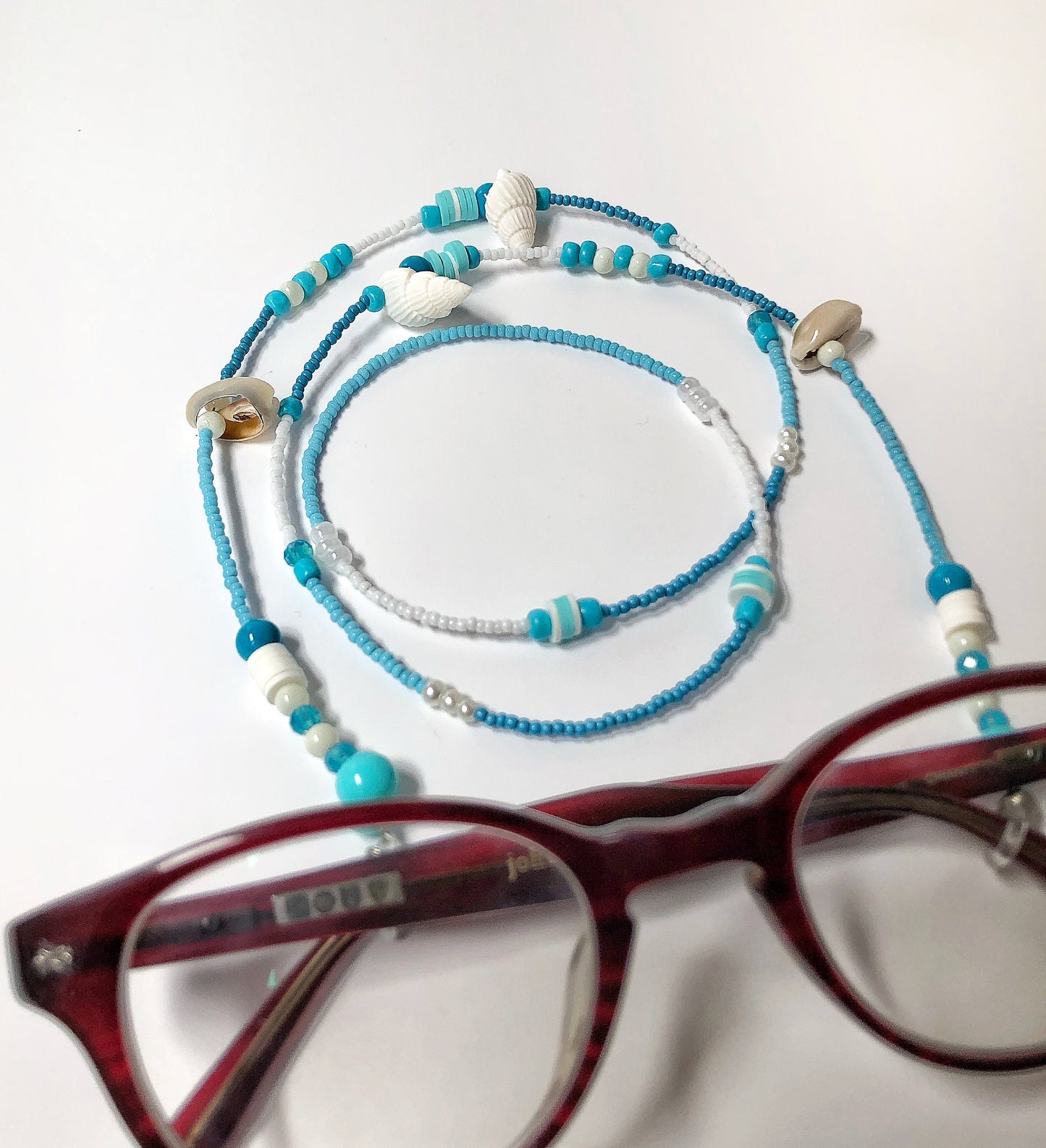 Miyuki Beaded Glasses Chain,Real Seashell Sunglasses Strap, Eye Glass Holder,Boho Hippie Mask Chain,Summer Jewelry,Beach Seed Beads Lanyards