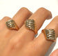 Thick Bold Dome Croissant Ring Chunky Bubble Shell Circle Ring