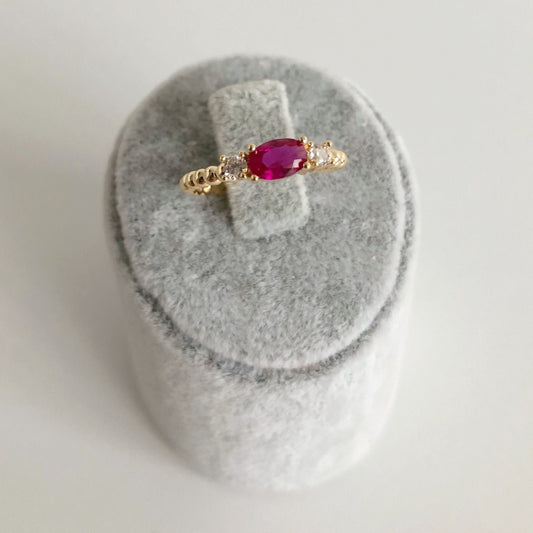 Ruby Dainty Simple Baguette Stacking Ring  • Gold Thin Minimalist Ring
