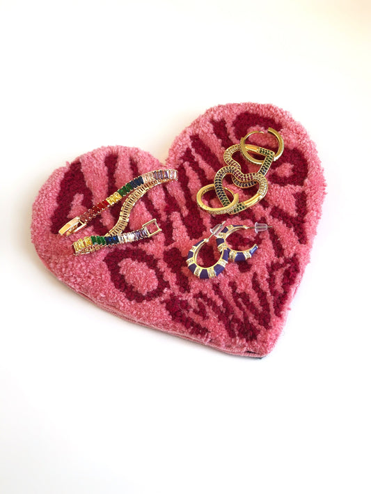 Punch Needle Mug Coasters- Hand Tufted Coasters
 Thoughtful Gift Heart Mini Rug