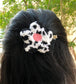 Hand Tufted Punch Needle Cow Printed Hair Clips