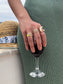 Minimalist Crystal Chain Cuban Ring • Adjustable Yellow Enamel Ring
