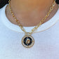 Gemini Zodiac Sign Medallion Gold Coin Necklace • Twins Rising Star