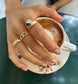 Yin Yang Chunky Ring • Gold Enamel Signet Ring Taoist Jewelry