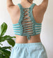 Striped Crochet Halter Top