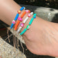 Colorful Bead Beach Anklet Bracelet • Tropical Multicolor Cute Heishi