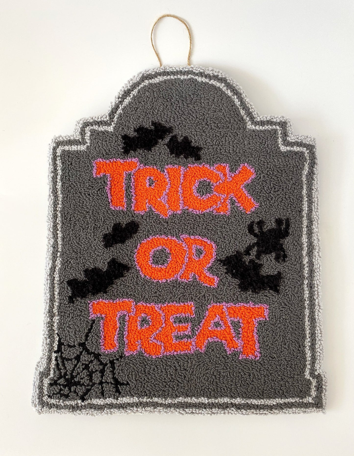 Hand Tufted Trick or Treat Wall Hanging