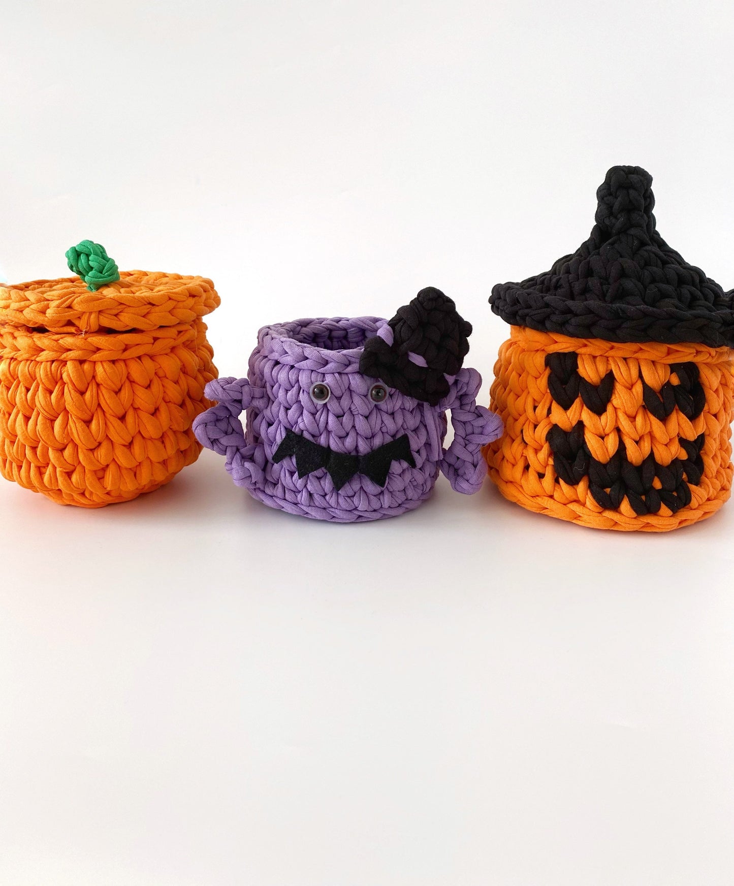 Chunky Crochet Halloween Basket Set
