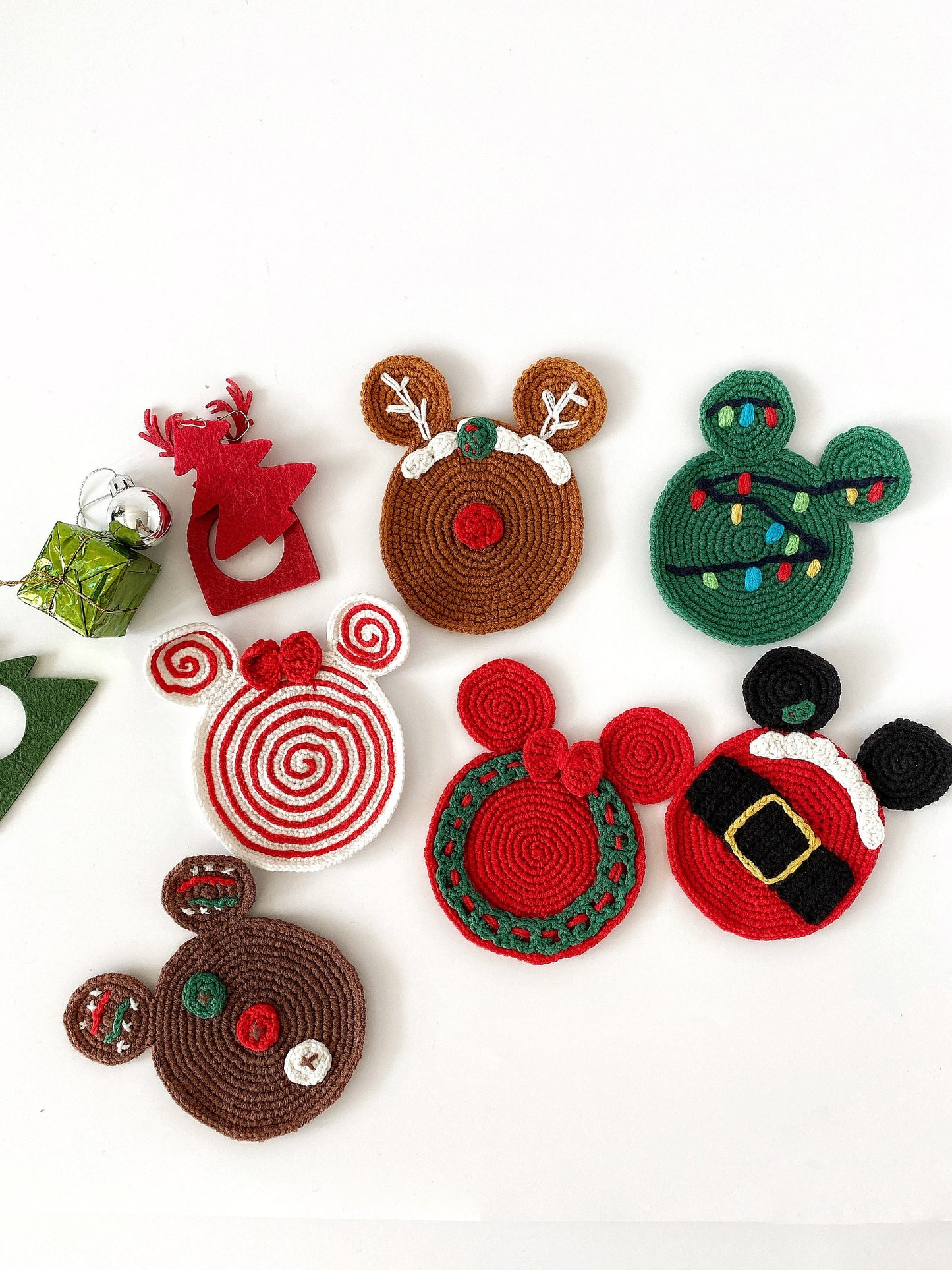 Crochet Christmas Coaster Set