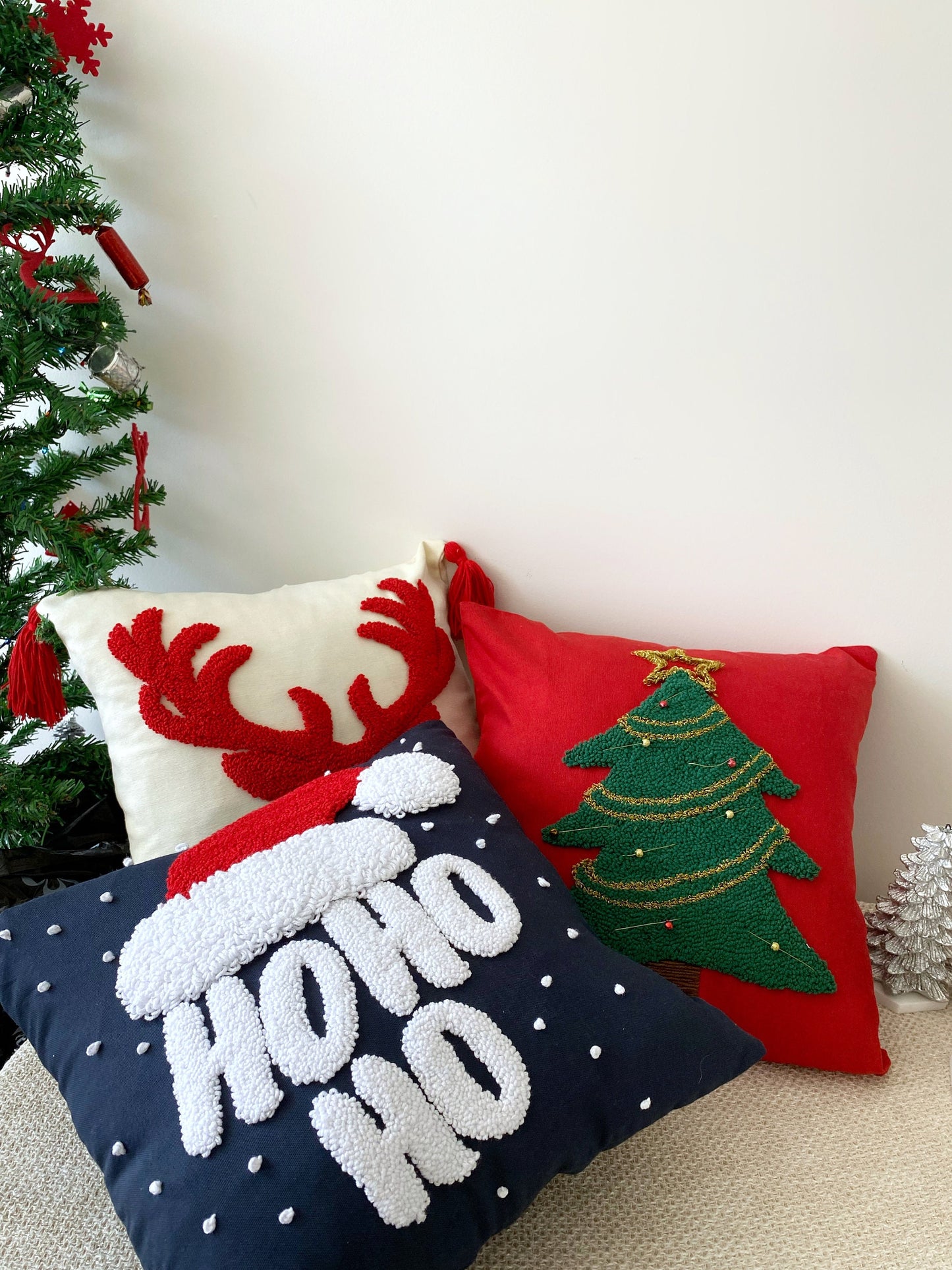 Hand Tufted Christmas Pillow Covers