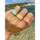 Daisy Flower Enamel Ring • Trendy Colorful Minimalist Floral Jewelry