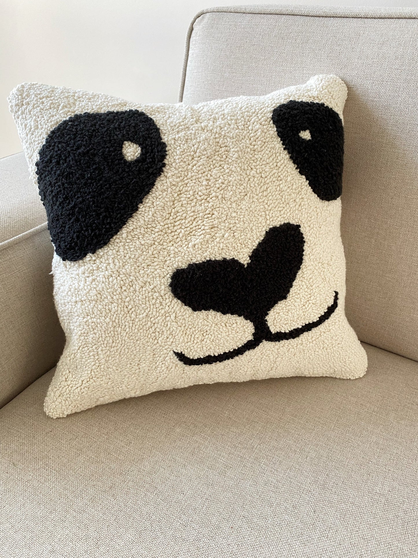 Panda Tufted Punch Needle Pillow Case - Tufted Pillow Cover