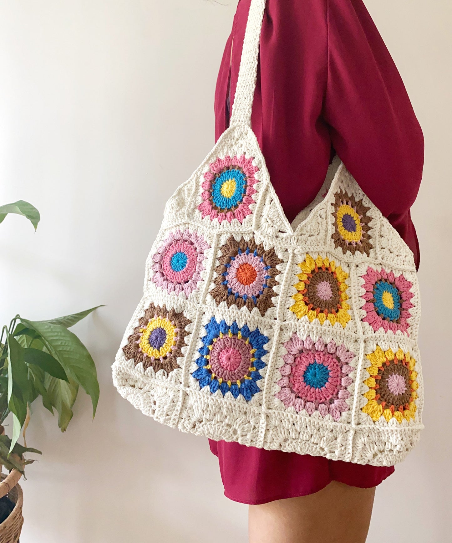 Handmade Granny Square Crochet Bag