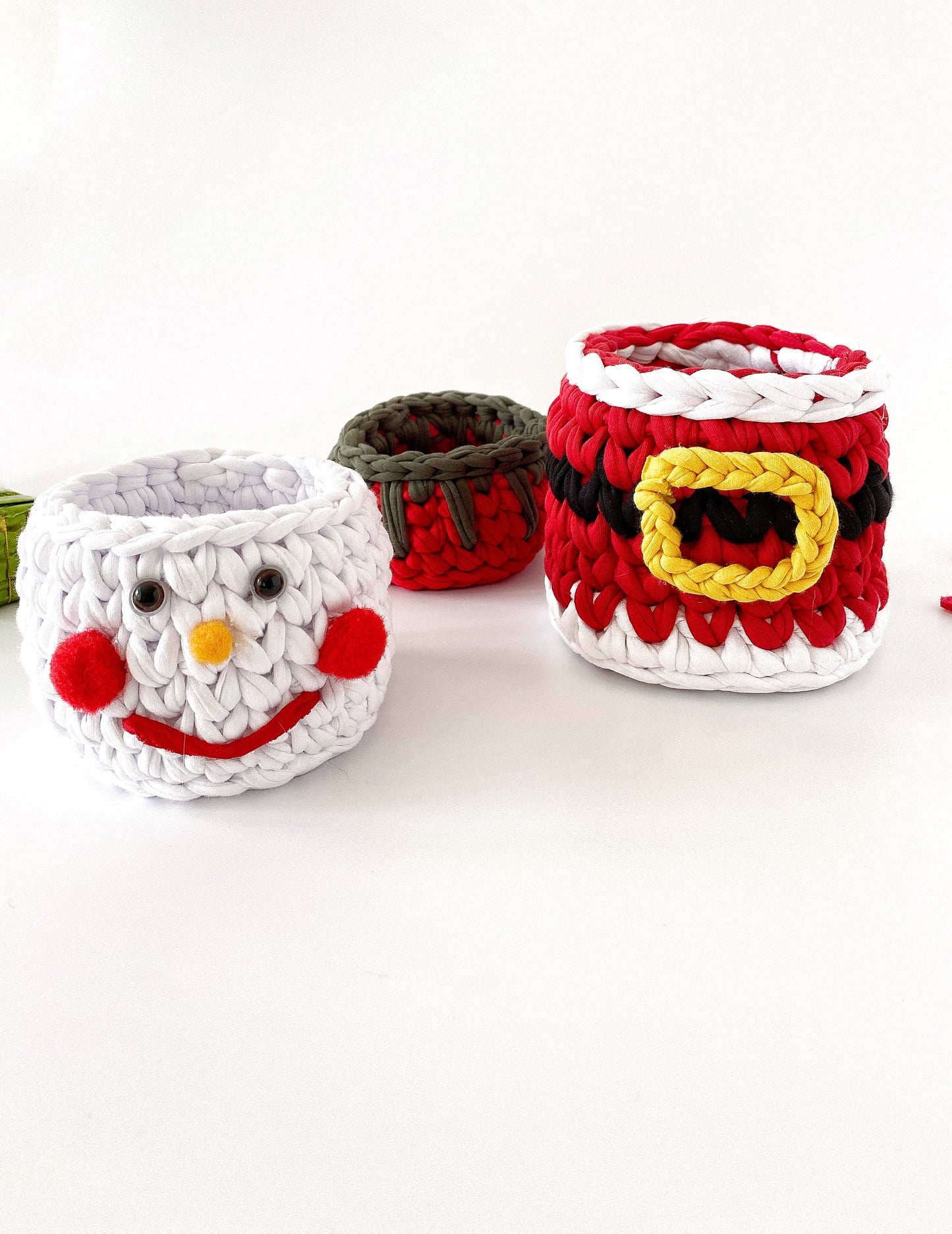 Chunky Crochet Christmas Basket Set