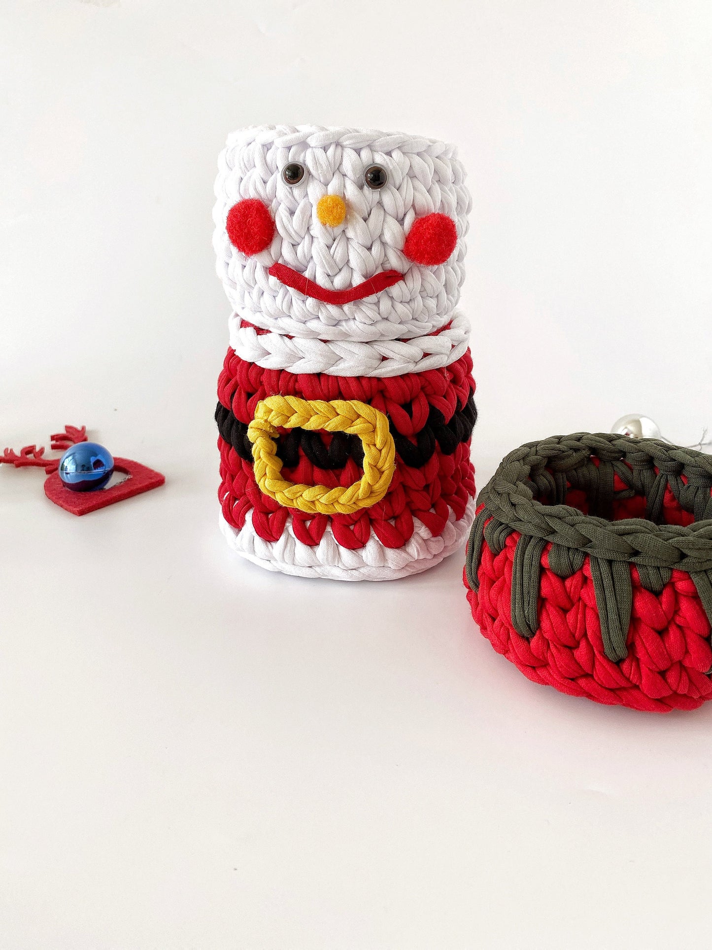Chunky Crochet Christmas Basket Set