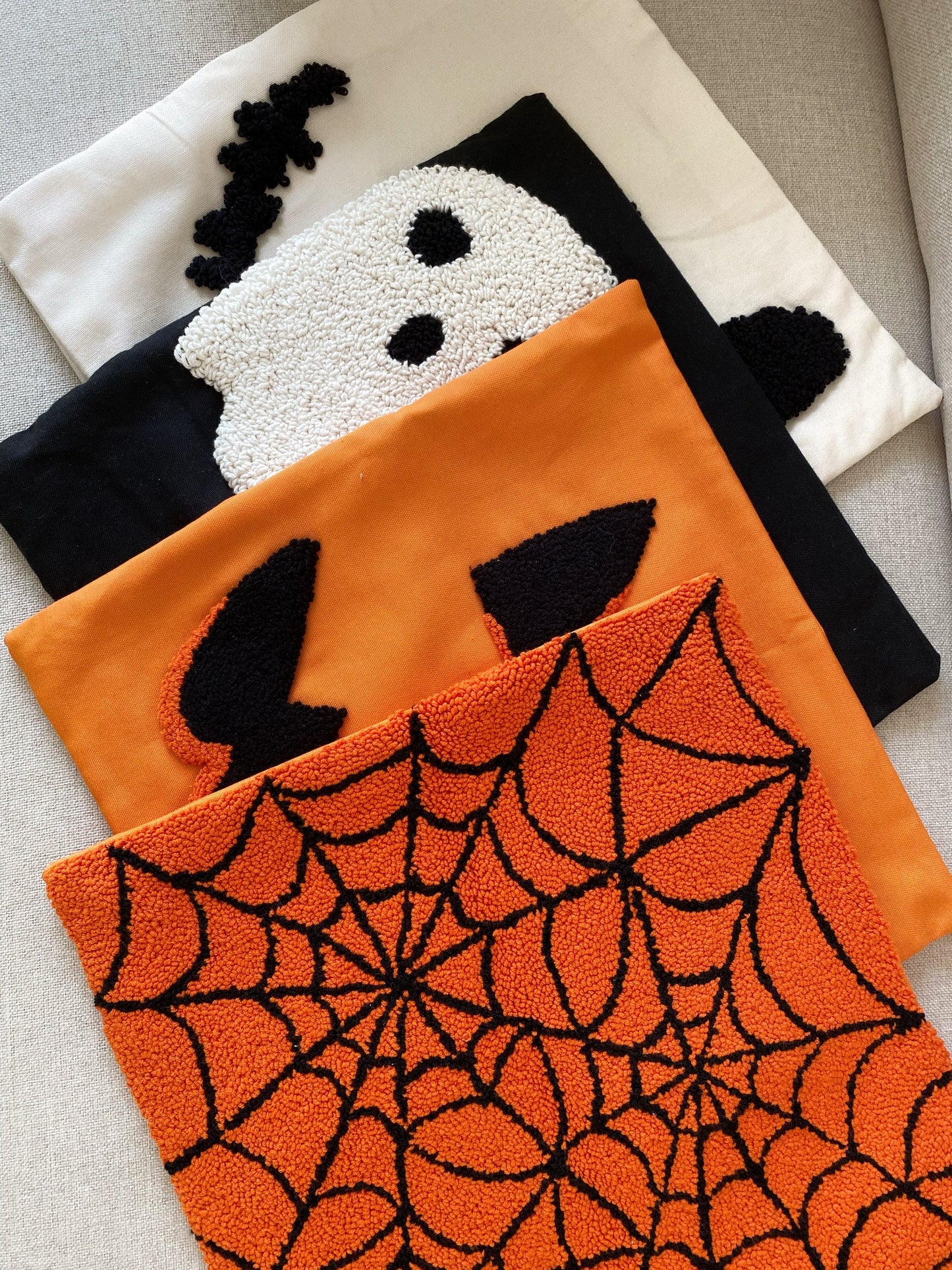 Hand Tufted Halloween Pillow Cover Set