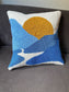 Hand Tufted Bohemian Sunset Punch Needle Pillow Cover