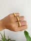 Gold Ancient Greek Key Meander Ring • Adjustable Greek Pattern Ring