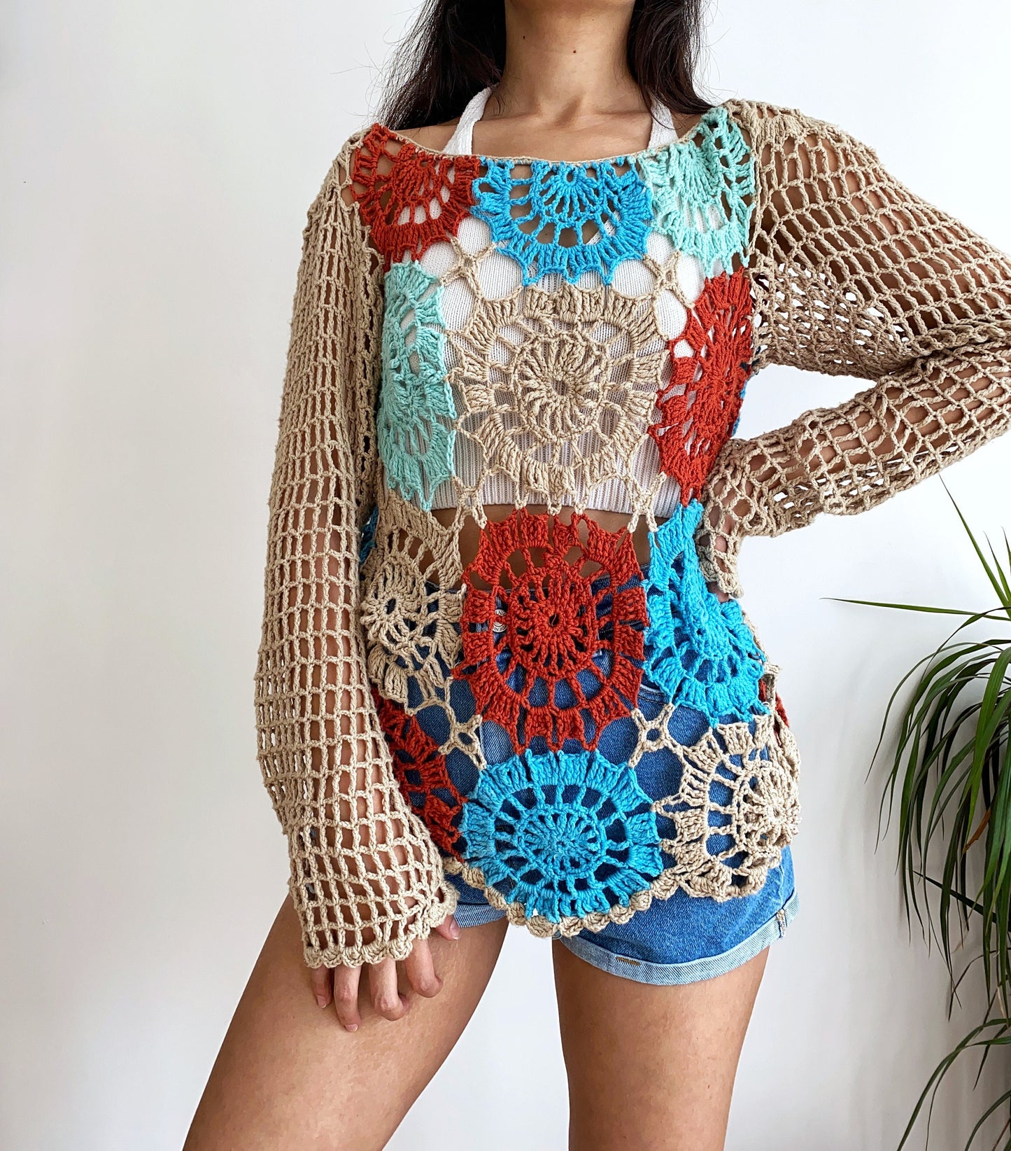 Bohemian Crochet Net Blouse
