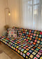 Crochet Granny Square Bedspread,Handmade Vintage Cozy Bed Cover and Cushion Cover Set