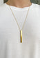 Long Gold Vertical Bar Necklace • Dropping Bar Long Choker • Long Stick Bar Necklace