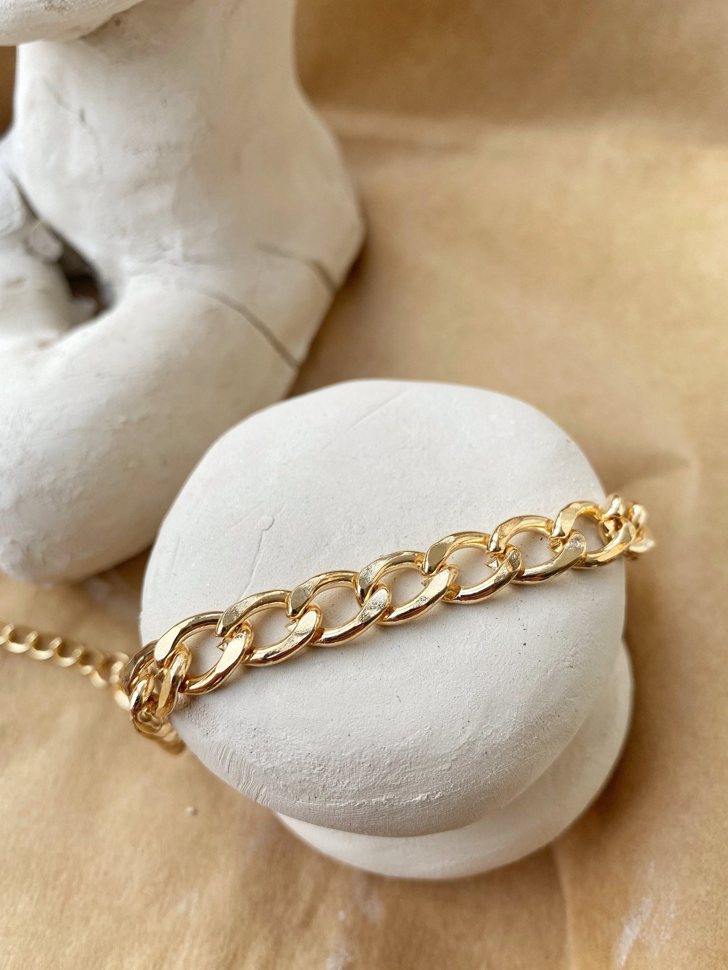 Chunky Thick Curb Chain Bracelet • Bold Cuban Link Chain Bracelet