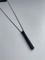 Long Matte Black Vertical Bar Necklace • Unisex Black Dropping Bar Long Choker