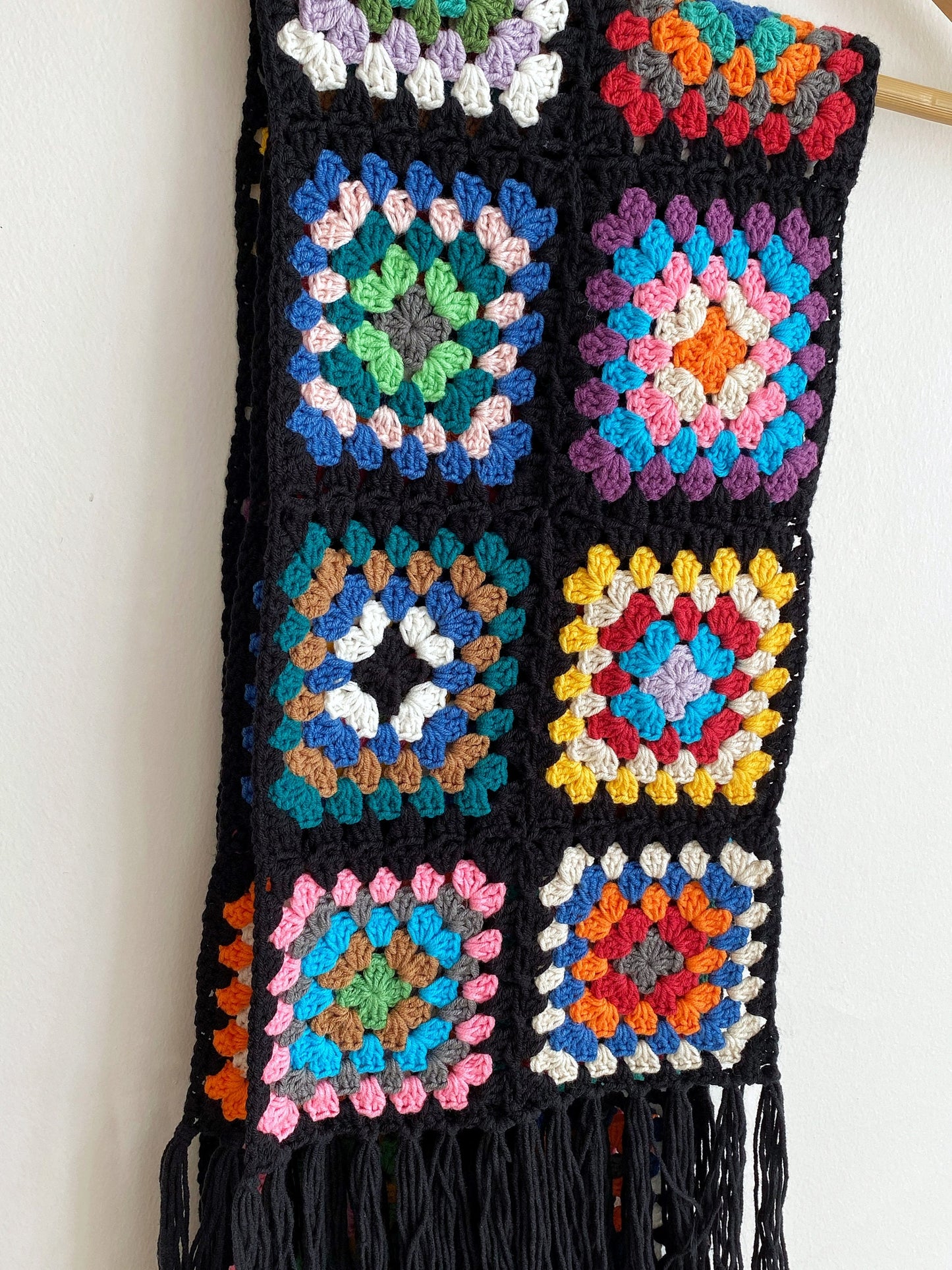 Crochet Granny Square Scarf