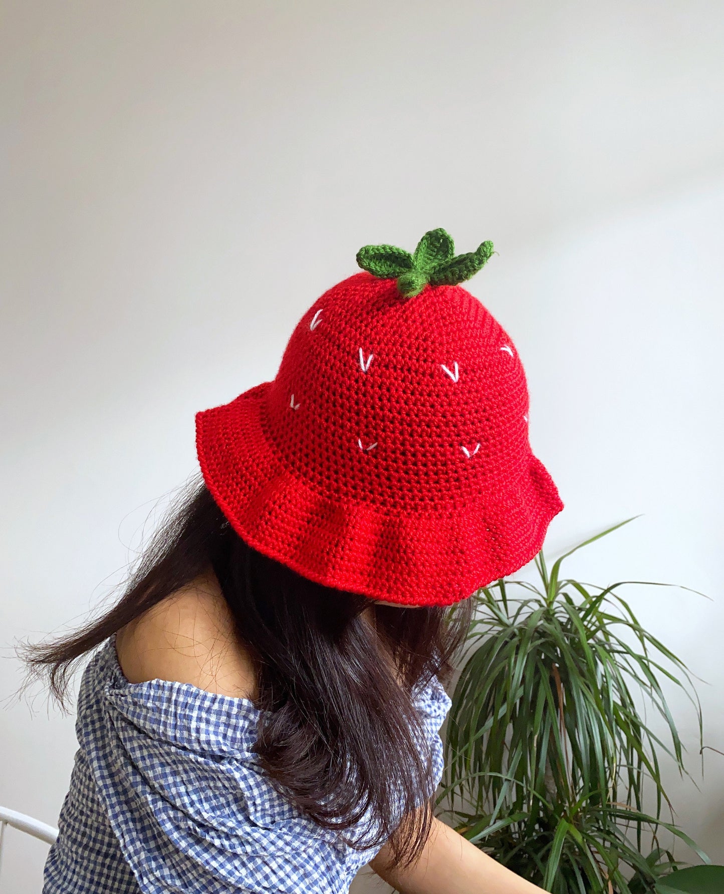 Velvet Frog Strawberry Bucket Hat Crochet With Wide Brim Warm And