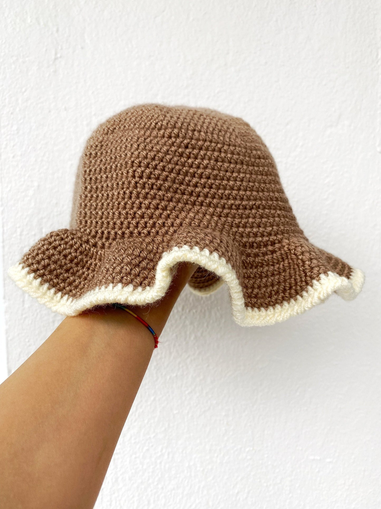 Stylish Brown Crochet Bucket Hat