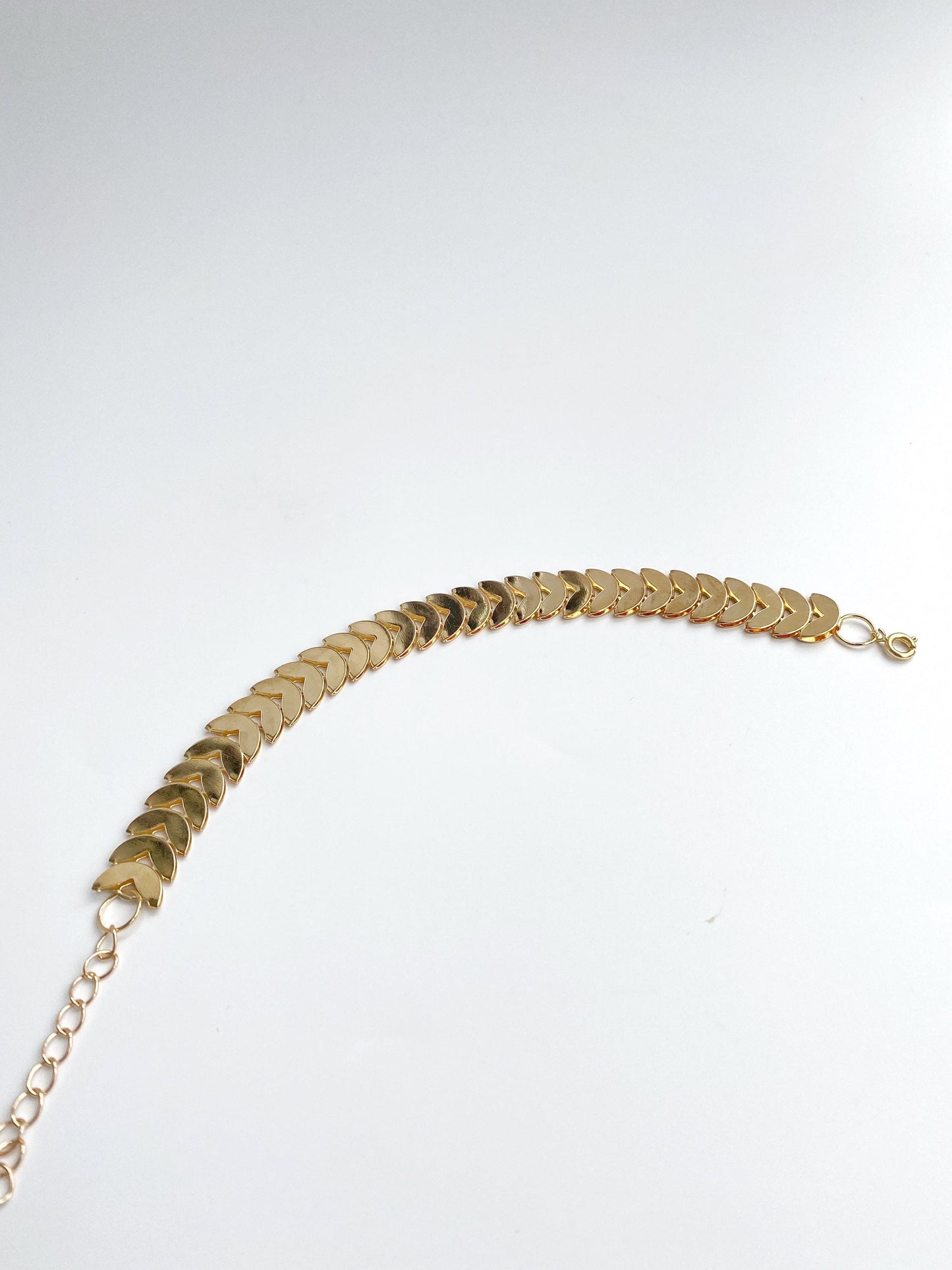 Thick Chevron Chain Bracelet • Fishbone Stacking Bracelet • Fish Tail