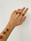Raw Red Carnelian Gold Cuff Bracelet • Healing Crystal Carnelian Ring