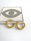 Gold Chunky Hoop Earring • Vintage Titanium Thick Huggie Hoops
