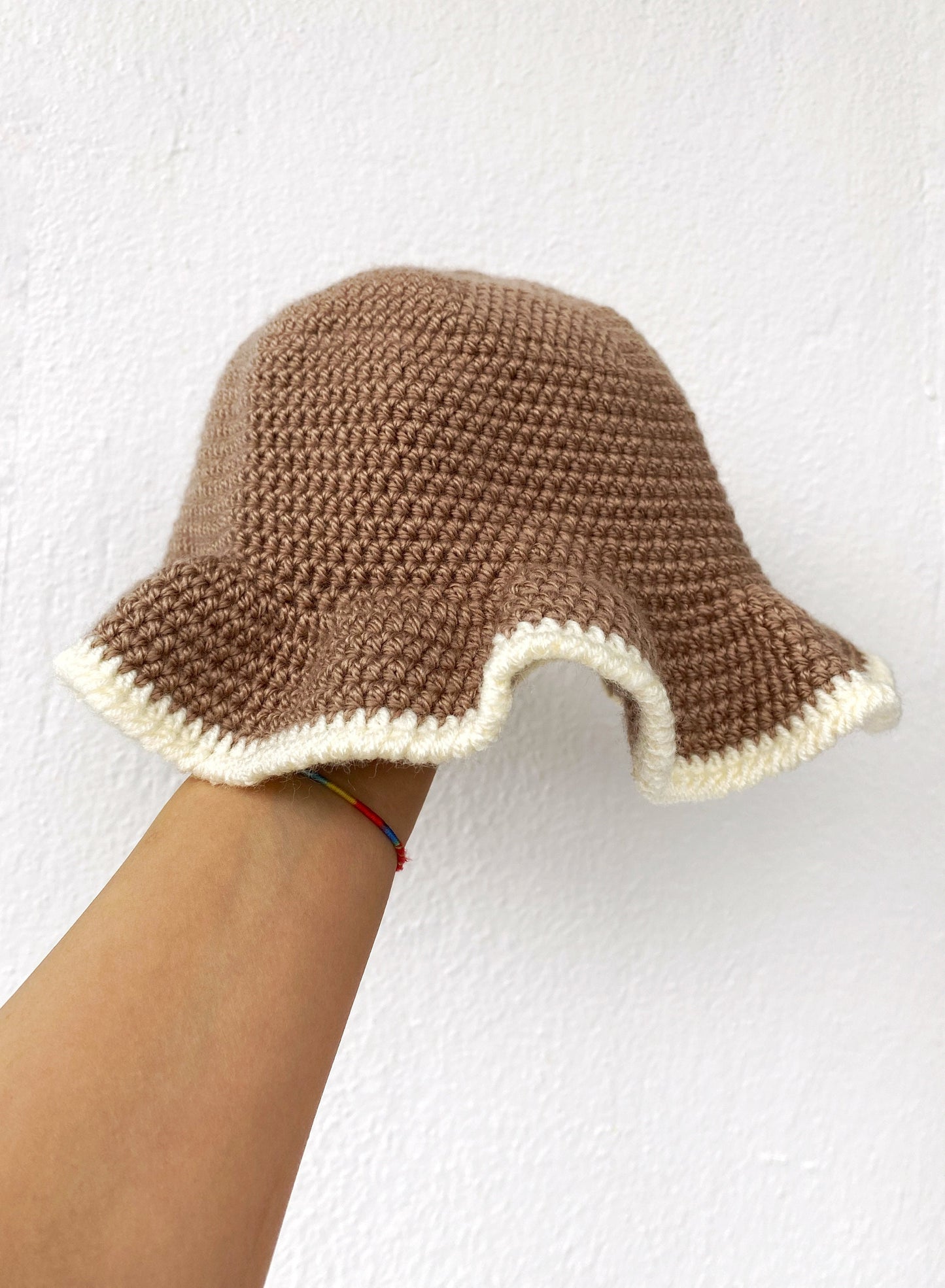 Stylish Brown Crochet Bucket Hat