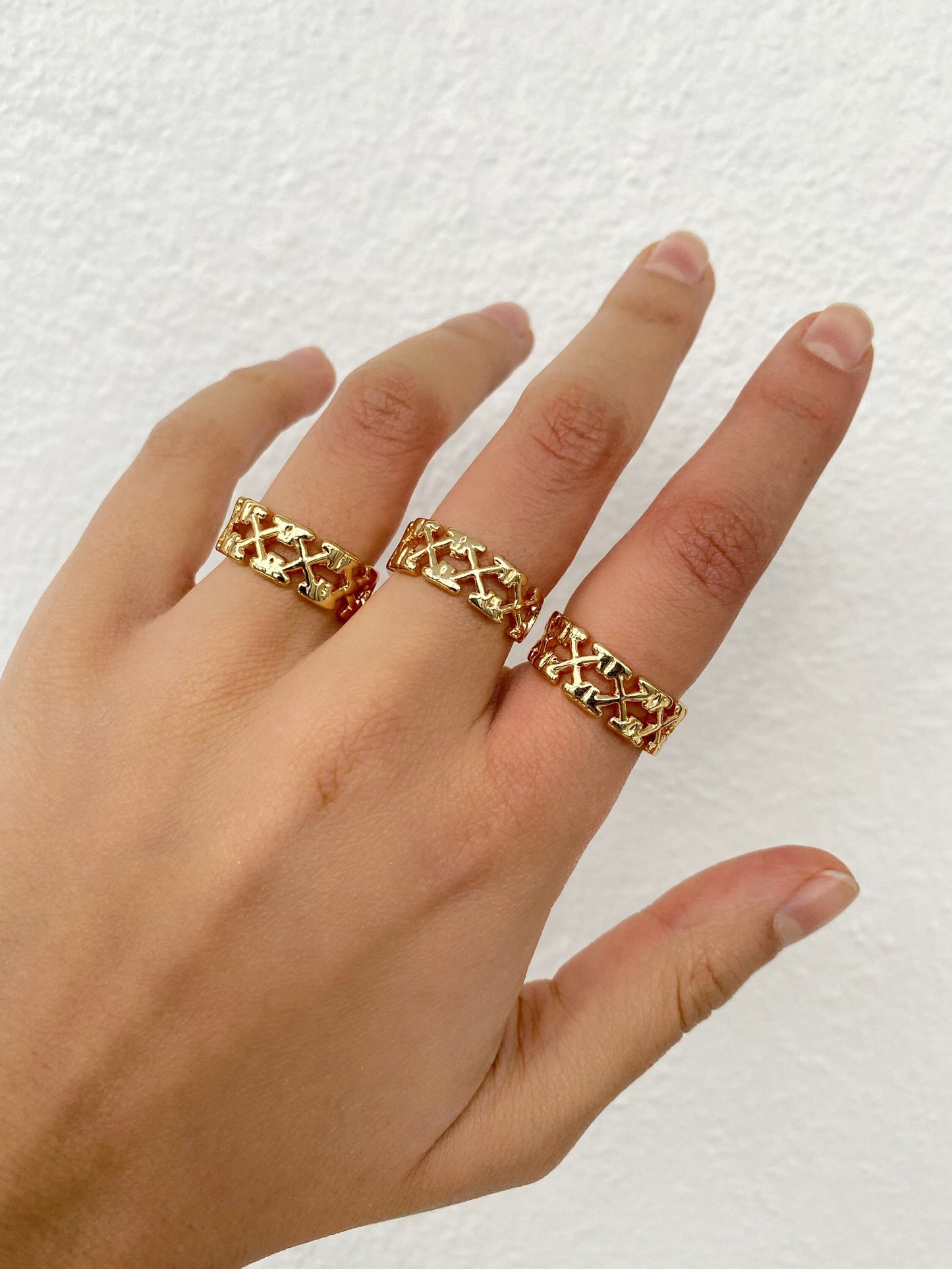 Gold X Ring • X pattern Criss Cross Ring • Coco Ring • Quilted Crush Ring